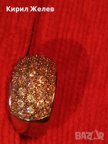 ПРЕКРАСЕН СКЪПОЦЕНЕН СРЕБЪРЕН ФЕШЪН ПРЪСТЕН СРЕБРО 925 с МНОГО ФАСЕТИРАНИ БЛЕСТЯЩИ ЦИРКОНИ 34426, снимка 3 - Пръстени - 39507258