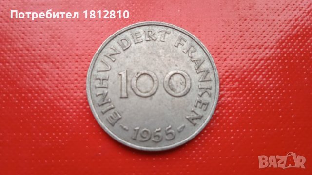 Монета 100 франка Саарланд
