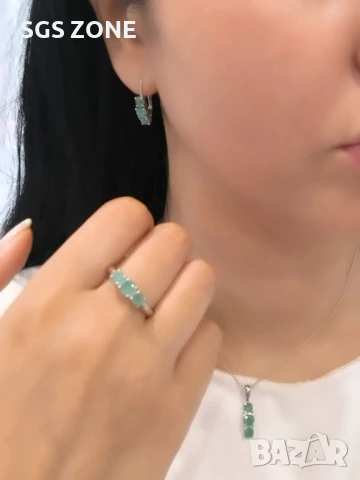 СРЕБЪРНИ ОБЕЦИ С РУБИН, САПФИР, ИЗУМРУД., снимка 8 - Обеци - 51143715