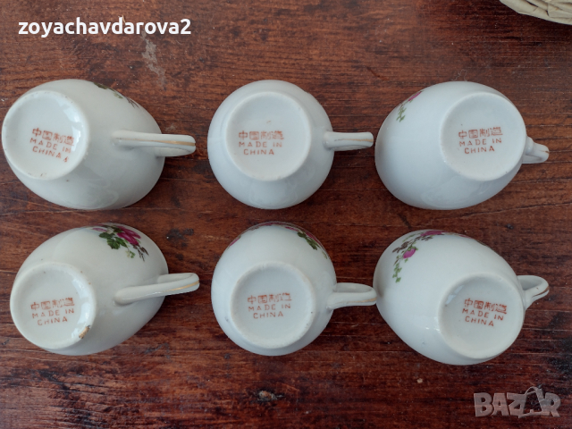 НОВ КИТАЙСКИ ПОРЦЕЛАНОВ СЕРВИЗ 12 ЧАСТИ ЧАШИ С ЧИНИЙКИ ЗА КЪСО КАФЕ, снимка 6 - Чаши - 36234284