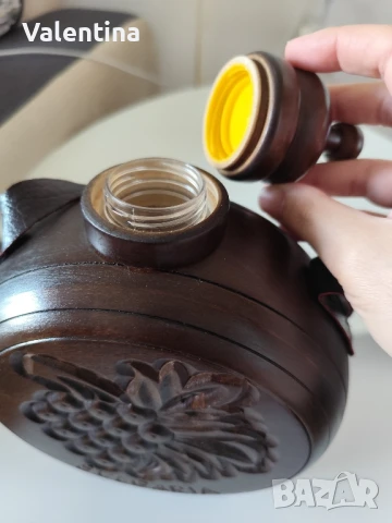 Дървена кумова бъклица , снимка 4 - Антикварни и старинни предмети - 50720216