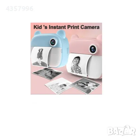 Детски фотоапарат+принтер, Розов, снимка 4 - Образователни игри - 48853704