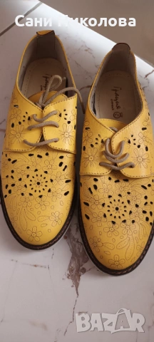 НОВИ Дамски обувки 37 размер кожа , снимка 5 - Дамски ежедневни обувки - 47685510