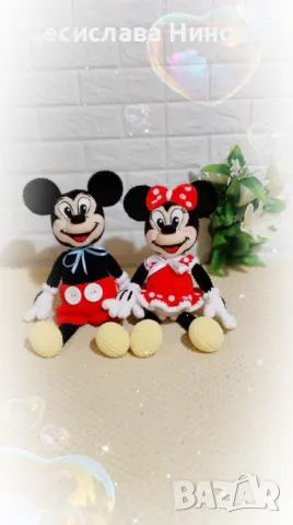 Мики и Мини Маус-45см, ръчна изработка, снимка 2 - Плюшени играчки - 48151712