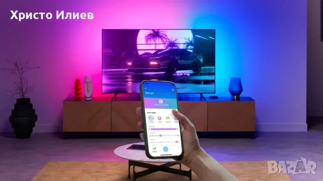 Стартов комплект WiZ Sync box 75"-85" Комплект LED ленти за подсветка на телевизор, снимка 9 - Лед осветление - 56193283