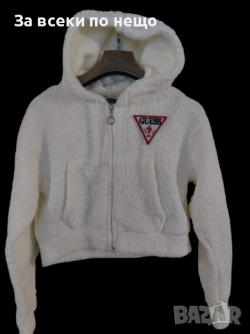 Ликвидация❗️🔥 Guess Дамско Бяло Пухено Горнище Гес Код LFS743, снимка 1