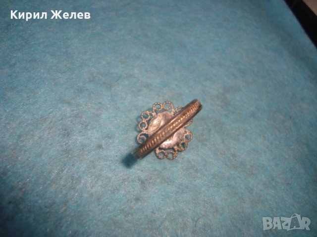 ВЪЗРОЖДЕНСКИ СРЕБЪРЕН ТЮРКОАЗЕН ФИЛИГРАНЕН ПРЪСТЕН САЧАН СРЕБРО КУЮМДЖИЙСКА РЪЧНА ИЗРАБОТКА 25118, снимка 11 - Антикварни и старинни предмети - 35825623
