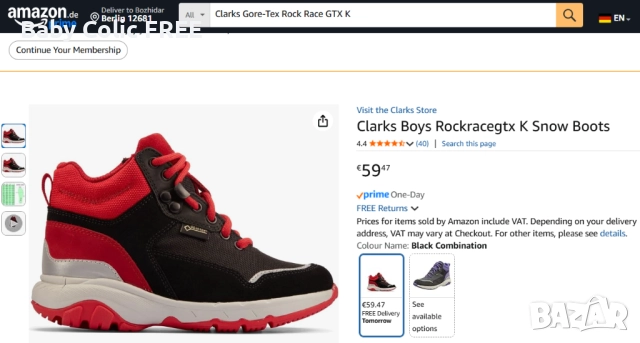 Clarks Gore-Tex детски зимни боти – Rock Race GTX K 30 номер, снимка 6 - Детски боти и ботуши - 52107209