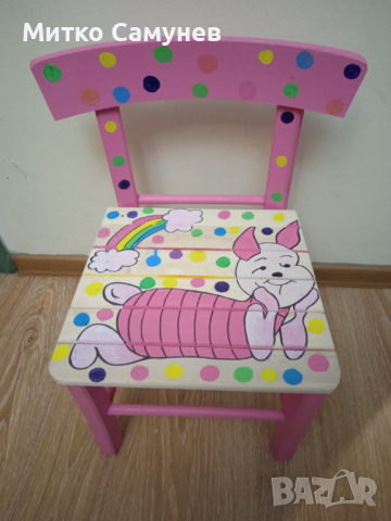 Рисувани дървени детски столчета, снимка 10 - Столове - 36334894