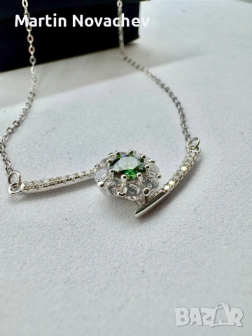 Сребърно колие с мойсанит (Диамант) 0.5 карата, снимка 8 - Колиета, медальони, синджири - 53612439