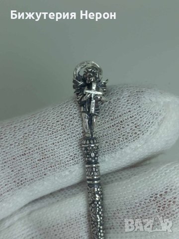 Сребърна лъжичка Ангел, снимка 2 - Прибори за хранене, готвене и сервиране - 44339969