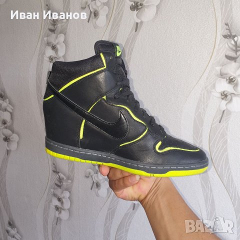 високи кецове Nike Dunk Sky Hi Cut Out Black Volt номер 40-40,5, снимка 8 - Маратонки - 40242044