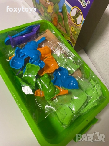 Креативен комплект кинетичен пясък и формички 3D Животни, куфарче, снимка 5 - Образователни игри - 51619037