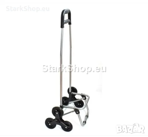 Многоцветна Сгъваема Пазарска Количка за Стълби с Колела 2 х 3 броя и Капацитет 60 литра, снимка 2 - Други инструменти - 50259365