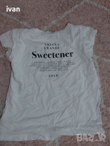 Бяла тениска на Ариана Гранде , снимка 2 - Тениски - 42212045