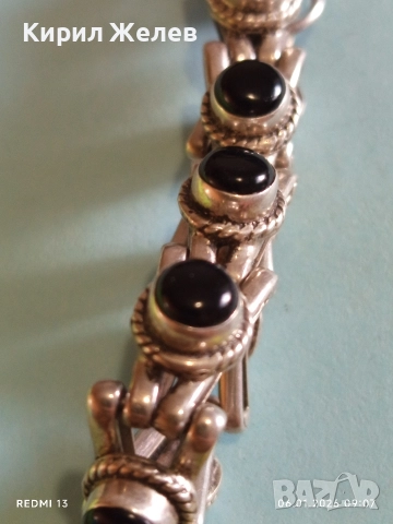 Сребърна гривна с ОНИКС ръчна занаятчийска изработка уникална 34313, снимка 11 - Гривни - 53002389