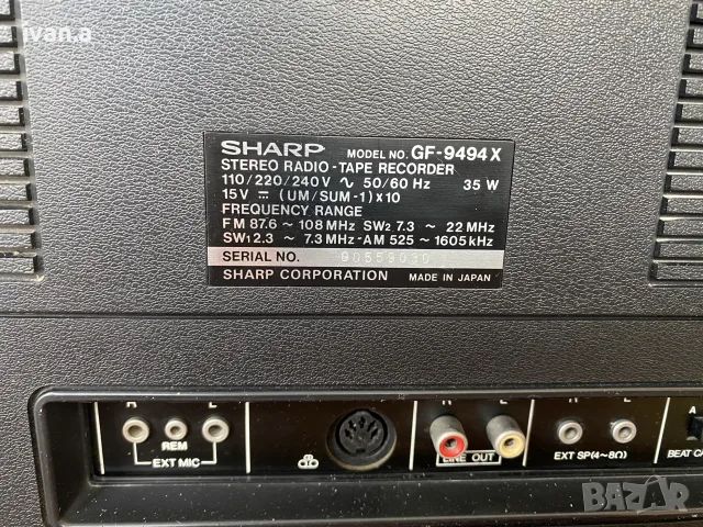 Касетофон Sharp GF-9494, снимка 7 - Радиокасетофони, транзистори - 56051613