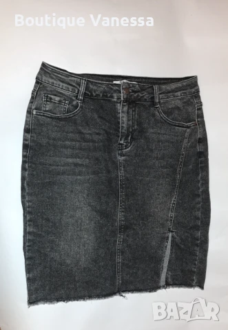 Дамска дънкова пола в сиво Pink Girl 