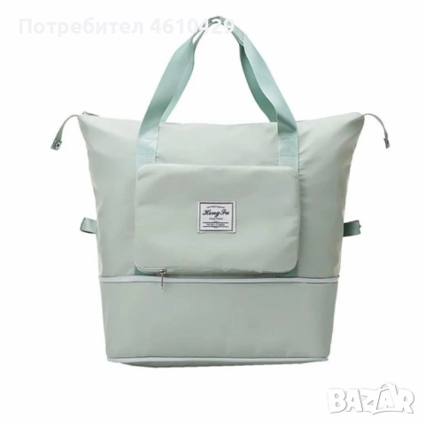 Чанта с уголемяващо се дъно с цип - 100% непромокаема материя, снимка 3 - Чанти - 52850010