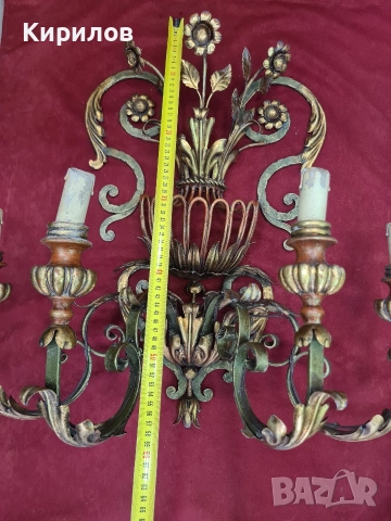 Два броя Стари Големи Аплици за стена!, снимка 7 - Антикварни и старинни предмети - 52980794