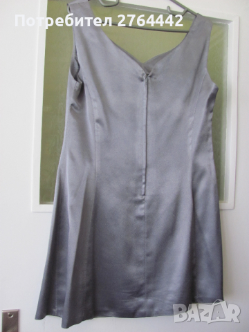 Сатенена сива рокля, снимка 3 - Рокли - 36217017