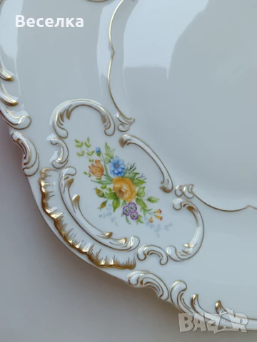 Порцеланово плато Hutschenreuther от 1970, за сервиране или торта., снимка 5 - Чинии - 51112696