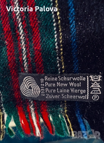Оригинален шотландски вълнен шал STUART BLACK Tartan, снимка 6 - Шалове - 52715531