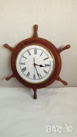 Стар дървен кварцов корабен часовник, снимка 3 - Антикварни и старинни предмети - 53866442