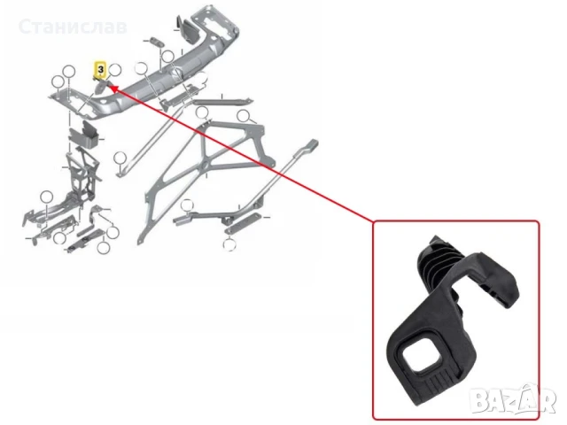 Щипка за захващане на фар BMW 3 F30, снимка 3 - Части - 50644536