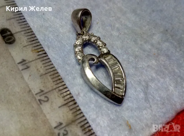 РАЗКОШЕН СКЪПОЦЕНЕН СРЕБЪРЕН МЕДАЛЬОН СРЕБРО 925 с БЯЛА ПОЗЛАТА ФАСЕТИРАН МОЙСАТИН и ЦИРКОНИ 19417, снимка 10 - Колиета, медальони, синджири - 49682618