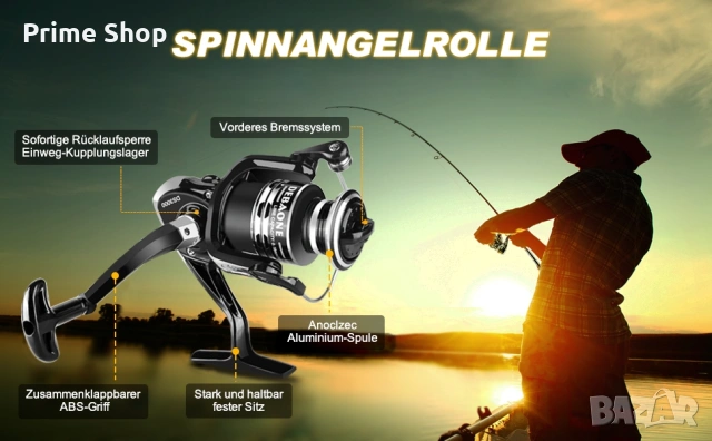 Телескопична спининг въдица 180см с макара, аксесоари и чанта , снимка 6 - Въдици - 53753301