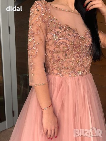 Нова! Бална рокля с изумителна горна част и богата пола от луксозен тюл , снимка 3 - Рокли - 44176374