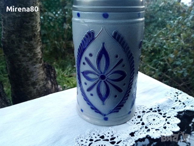 Винтидж халба - немска солна керамика, снимка 3 - Антикварни и старинни предмети - 52950591