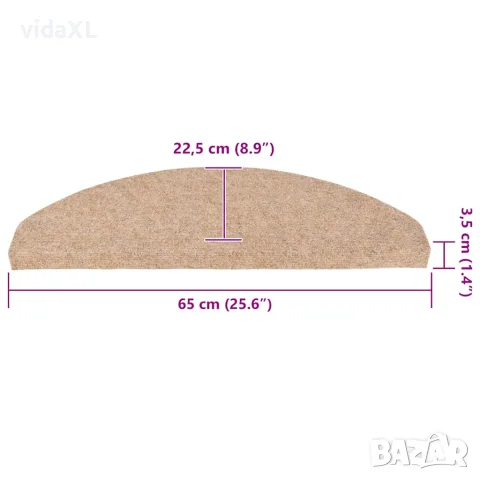 vidaXL Самозалепващи стелки за стъпала, 30 бр, бежови, 65x22,5x3,5 см, снимка 9 - Изтривалки - 56147147