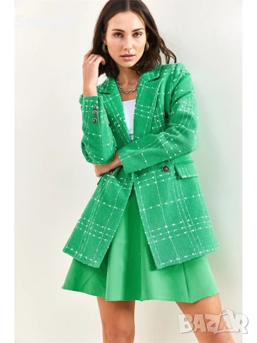 Зелено сако от букле, снимка 4 - Сака - 50823920