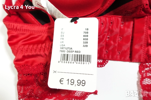 Tezenis 70B сутиен в червен наситен цвят, снимка 7 - Бельо - 52701099