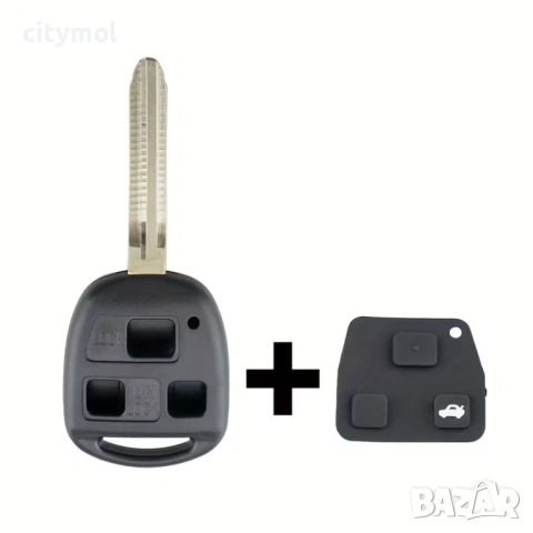 Kутийка за ключ с 3 бутона за Toyota острие TOY43, гумени бутони и копчета, снимка 3 - Аксесоари и консумативи - 53612304