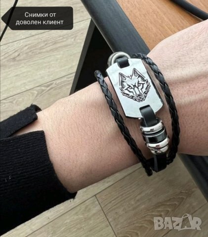 Луксозна мъжка гривна с вълк, снимка 4 - Други - 41780380