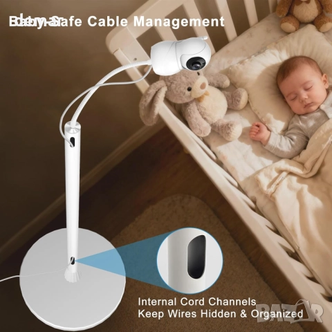 Стойка за бебефон с регулируема височина до 175 см, с резба 1/4", снимка 3 - Бебефони - 52706195