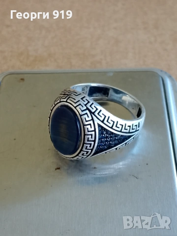 Мъжки сребърен пръстен , снимка 2 - Пръстени - 53506415