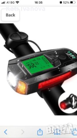 Комплект светлини за велосипед със скоростомер, USB акумулаторен компютър за велосипед, снимка 4 - Аксесоари за велосипеди - 44242820