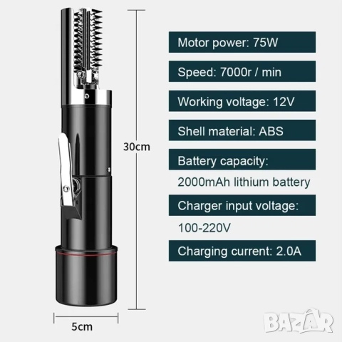 Безжичен професионален уред за почистване на риба, машинка за риба, чистене на риба, снимка 12 - Обзавеждане на кухня - 52006259