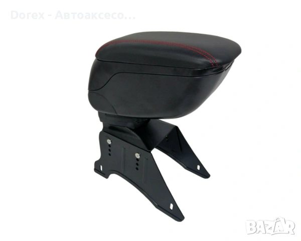 Универсален луксозен подлакътник за автомобил – черна кожа с червен шев, снимка 5 - Аксесоари и консумативи - 53730122