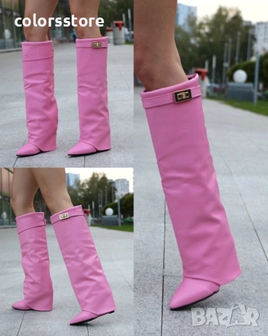 Ботуши на платформа - розова кожа - K-40 