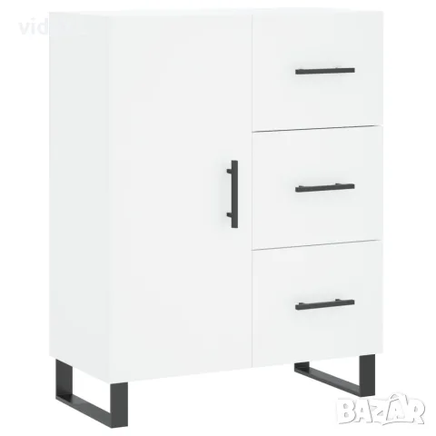 vidaXL Висок шкаф, бял, 69,5x34x180 см, инженерно дърво, снимка 7 - Бюфети - 56146766