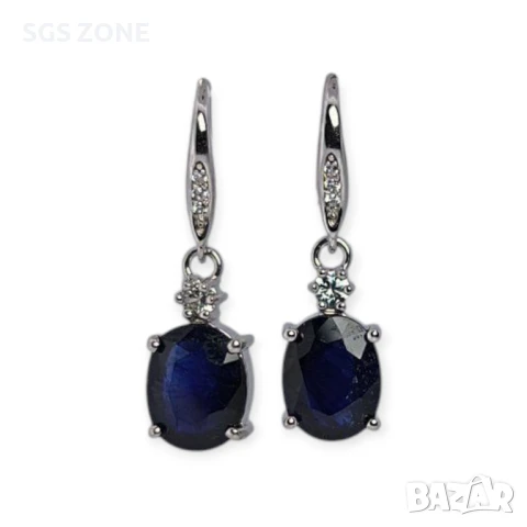 СРЕБЪРЕНИ ОБЕЦИ СЪС НАТУРАЛЕН САПФИР ИЛИ РУБИН 