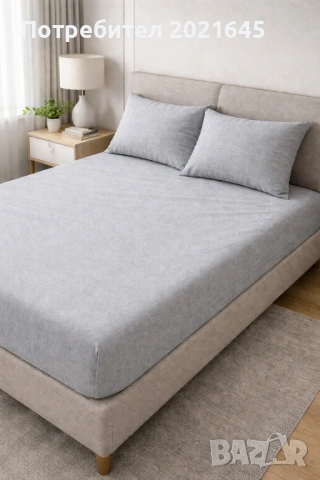 Чаршаф с ластик и 2 калъфки, снимка 3 - Спално бельо - 53868326