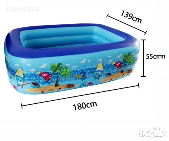ГОЛЯМ НАДУВАЕМ БАСЕЙН ЗА ДОМА, снимка 3 - Басейни и аксесоари - 50992403