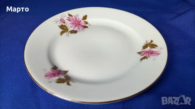 Български, порцеланови, десертни чинии, 6 бр, снимка 8 - Чинии - 50169607