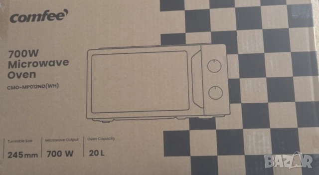 Микровълнова фурна Comfee с 5 нива на мощност, 20 L, 700 W, Бяла, Механично управление, снимка 8 - Микровълнови - 51505163